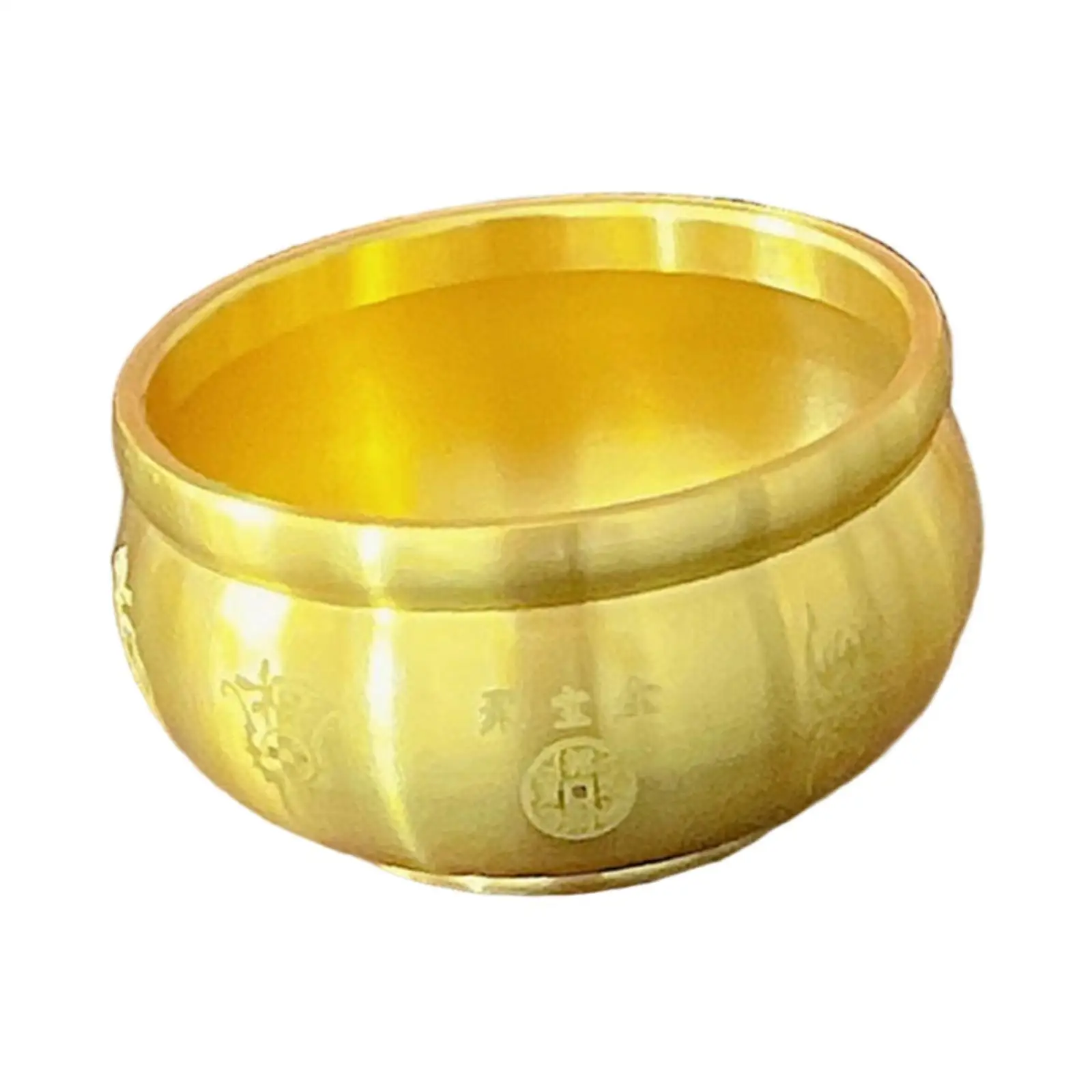 Feng Shui Treasure Bowl Copper Craft Decorative Ornament Good Luck Basin for Desk Bedroom Office Decor