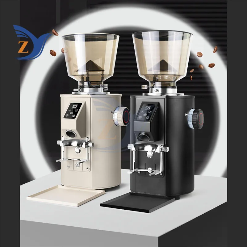 ماكينة القهوة الكهربائية سكين مسطح مطحنة الاسبريسو للاستخدام المنزلي الفول التلقائي المعدات التجارية الكهروميكانيكية الخاصة