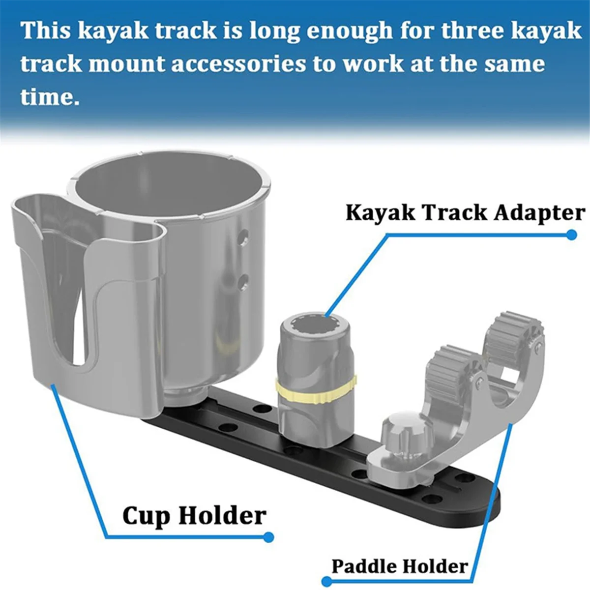 Trek Kayak untuk pemegang tongkat pancing, aksesoris roda gigi Kayak untuk pemegang cangkir, trek rel Kayak untuk pemegang dayung