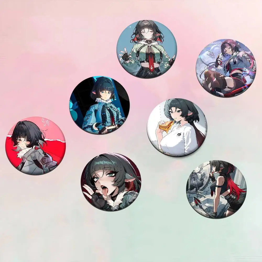 J-Jane Doe دبوس زر ناعم مشرق مطبوع أيقونة هدية للأصدقاء شارة طوق بروش طية صدر السترة دبوس معدني