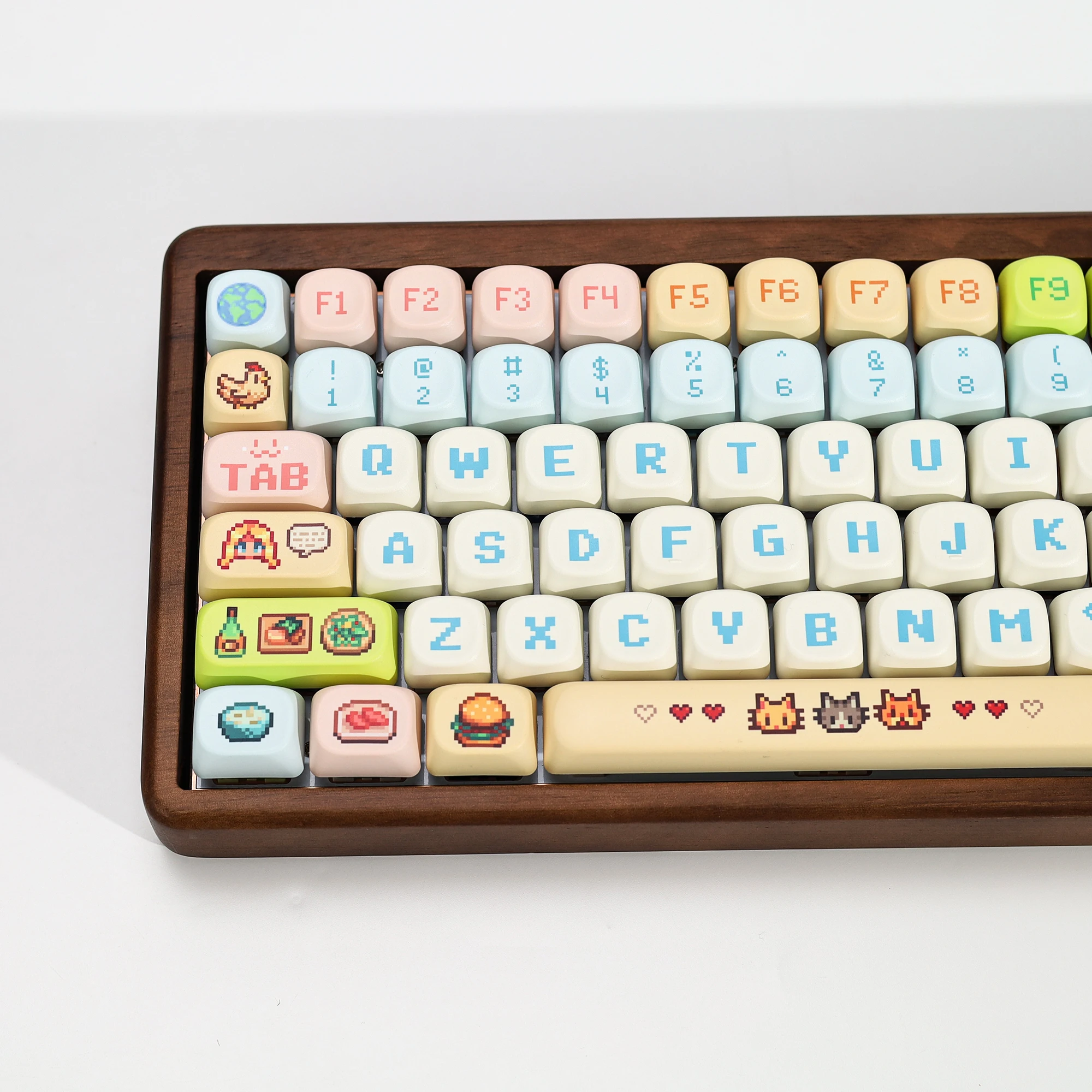 KBDiy Stardew Valley Themen-Keycaps Niedliche Anime Retro PBT KOA MOA Profil Alice ISO Tastenkappen Maßanfertigung für 60% Gamer Mechanische Tastatur – Detail 8