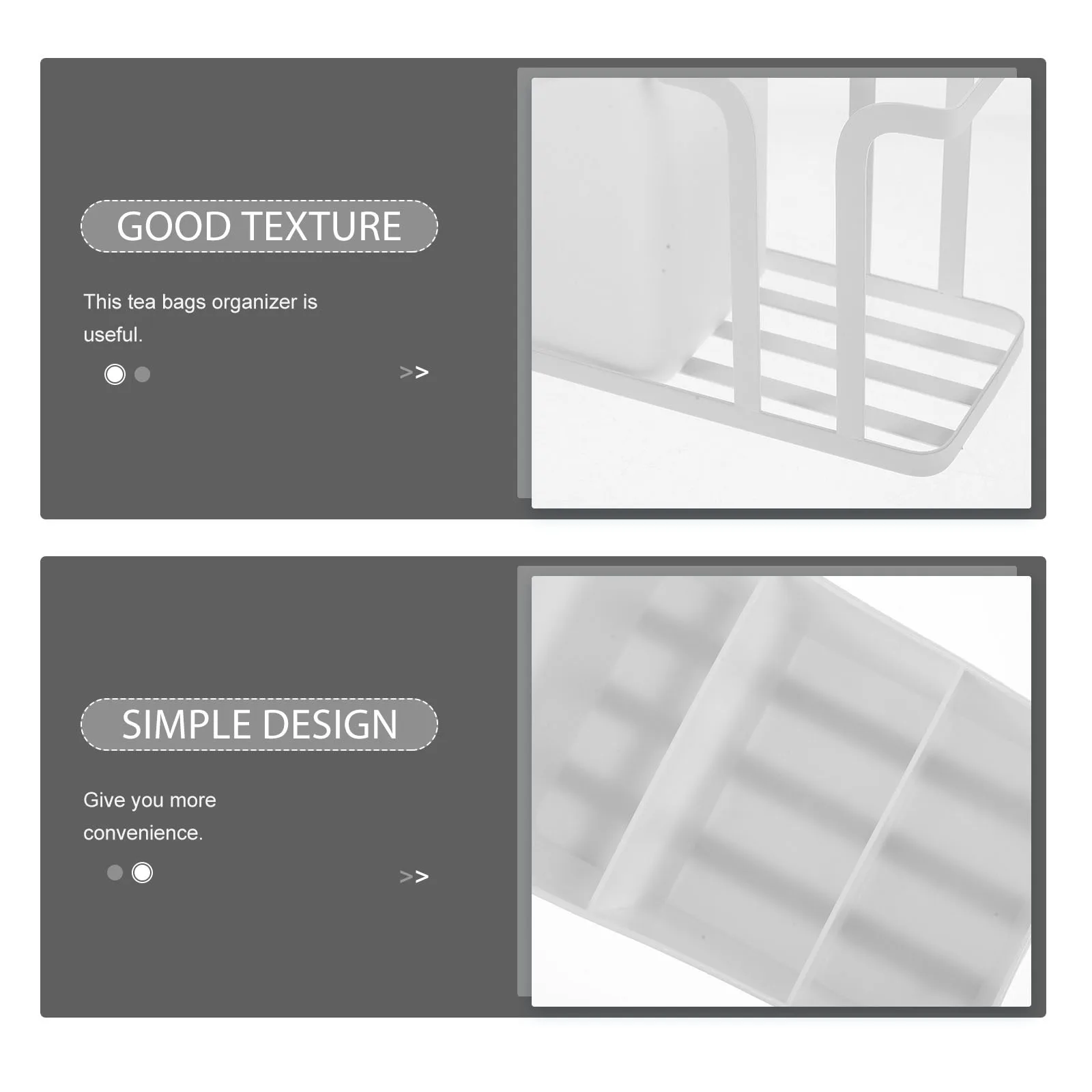 

Elegant Tea Bags Organizer Paper Cup Dispenser Countertop Storage Container Compact Size Multifunctional Design