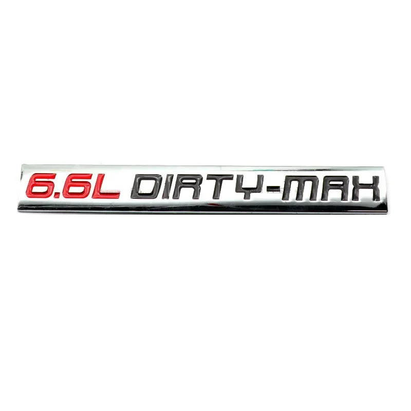 6.6L DIRTY-MAX Logo Car Body Trunk Emblem Sticker for Chevrolet Cavalier Onix Cruze Aveo Silverado Auto Exterior Accessories