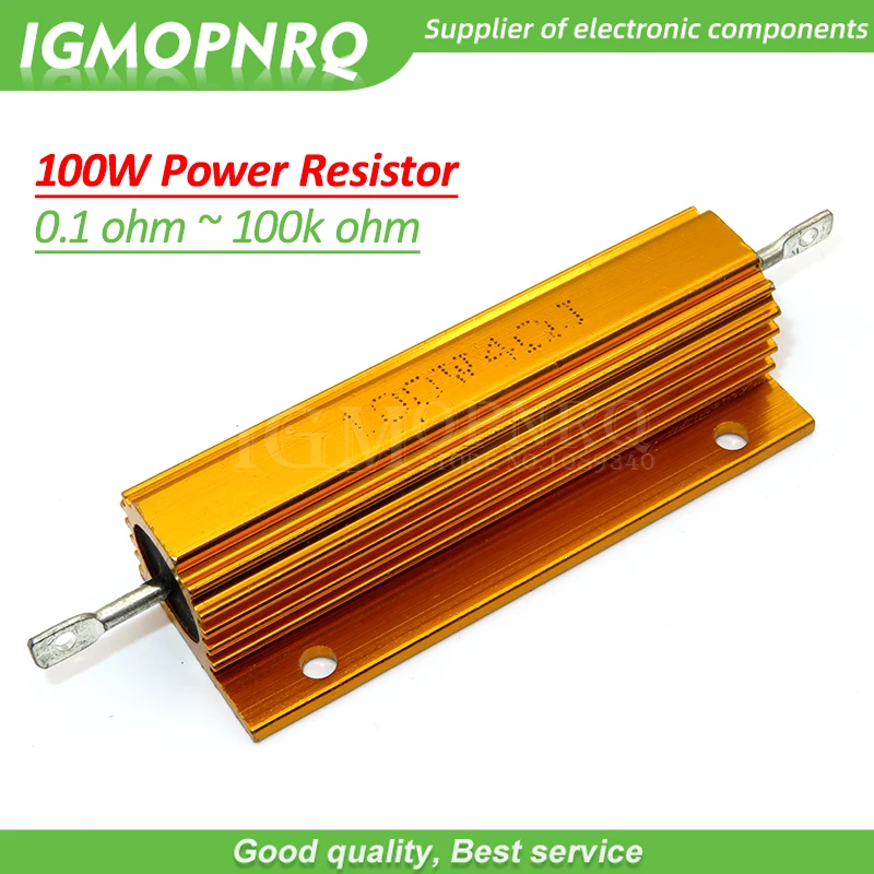 100 W Aluminium Power Metal Shell Case Drahtwiderstand 0,01–100 K 1 0,5 1 2 4 6 8 10 20 100 150 200 300 500 1 K 10 K Ohm – Detail 1