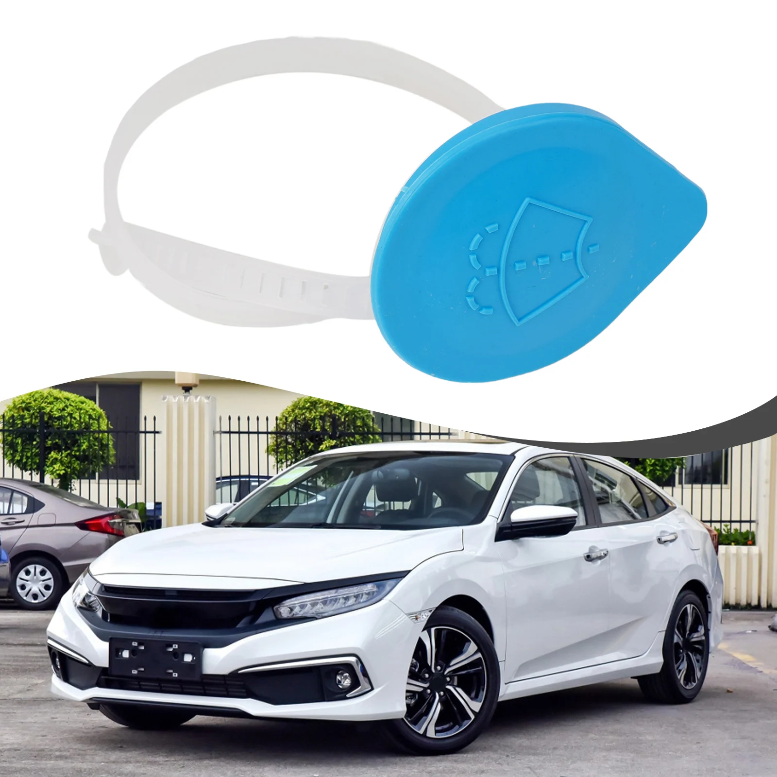 For Honda Windshield Washer Liquid Tank Lid (For Civic Models from 06 to 12) Includes a Convenient Measuring Tool