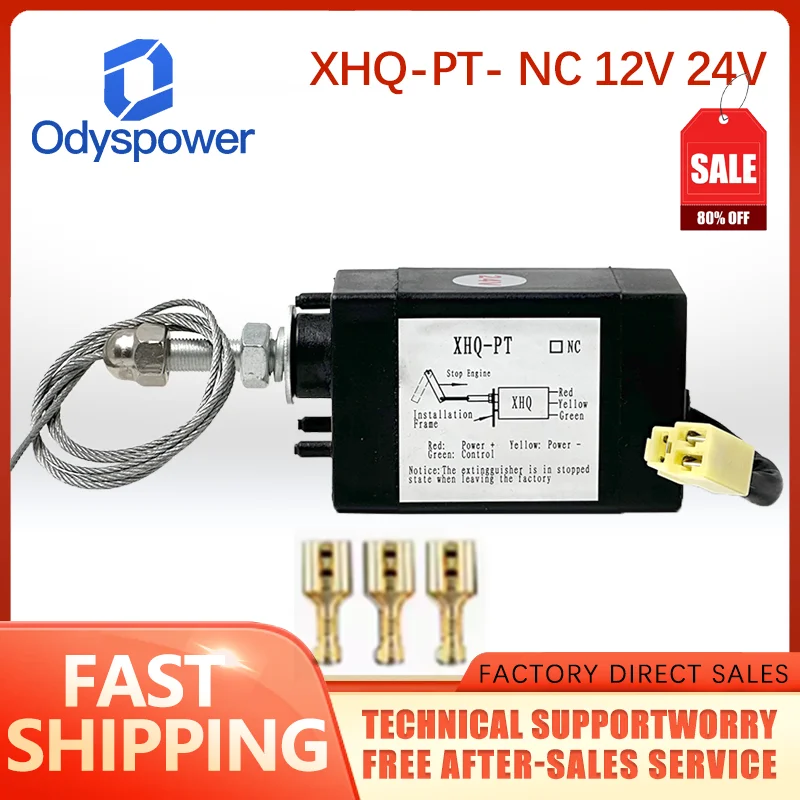 Normal Close NC NO Normal Open Diesel Engine Stop Solenoid Value Flame Out Device Off Valve Generator Accessories 12V 24V
