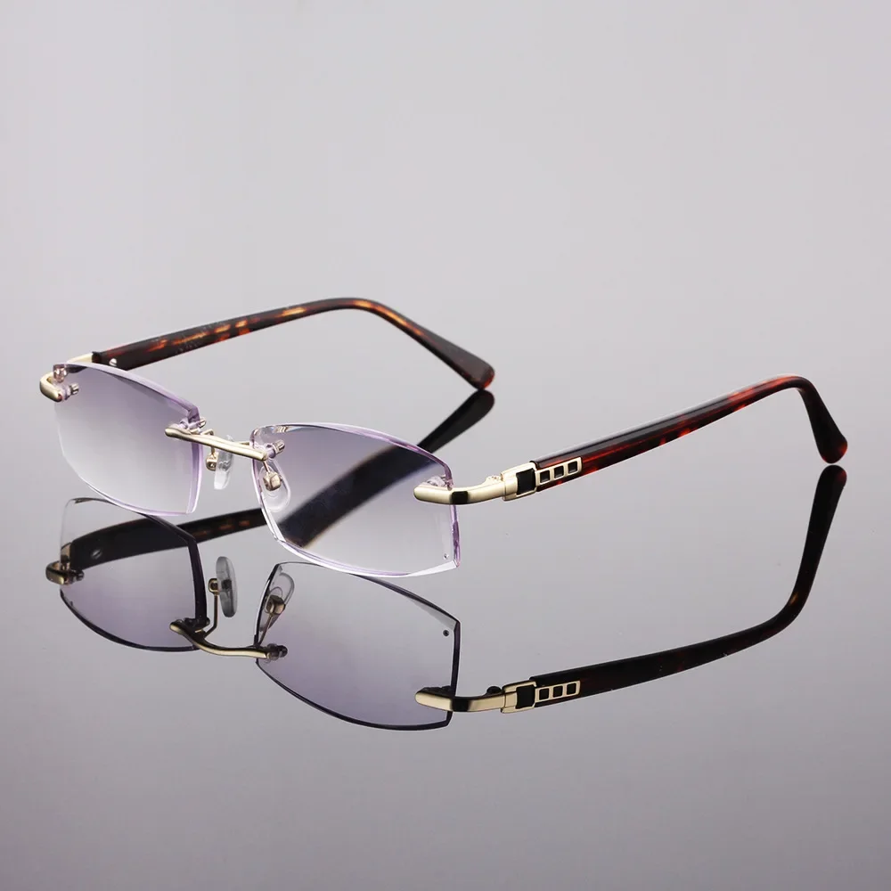 CLARA VIDA NEW DIAMOND SHAPED LENSES RIMLESS HIGH QUALITY LUXURY DESIGNER READING GLASSES +1 +1.5 +2 +2.5 +3 +3.5 +4