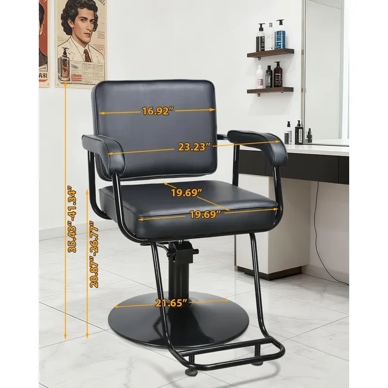 Salon Chair for Hair Stylist Hydraulic Hair Salon Chair Black - view 3