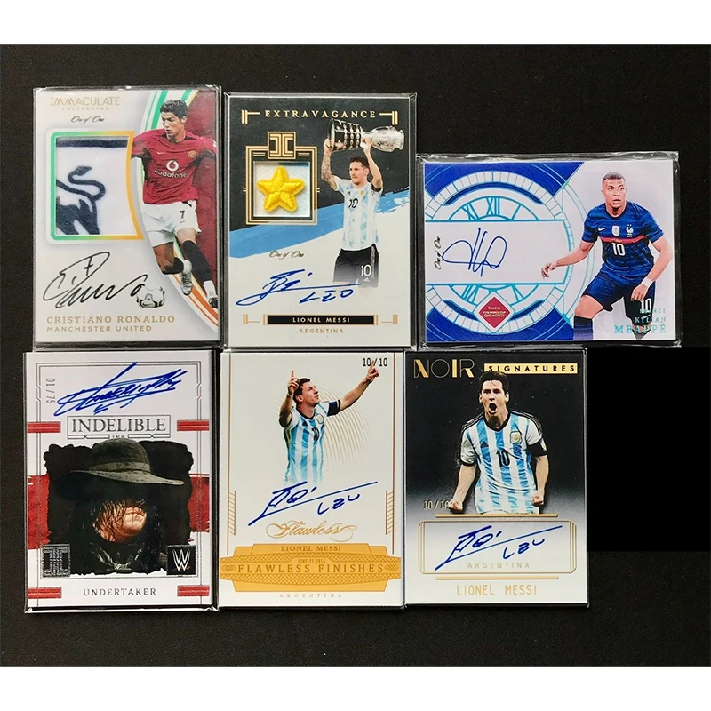 NUEVA Tarjeta Coleccionable de Estrellas del Fútbol, Réplica de Kobe Bryant, James, Curry, Messi, Ronaldo y Otros, con Firmas Impresas, Material Genuino, Tarjeta Gruesa