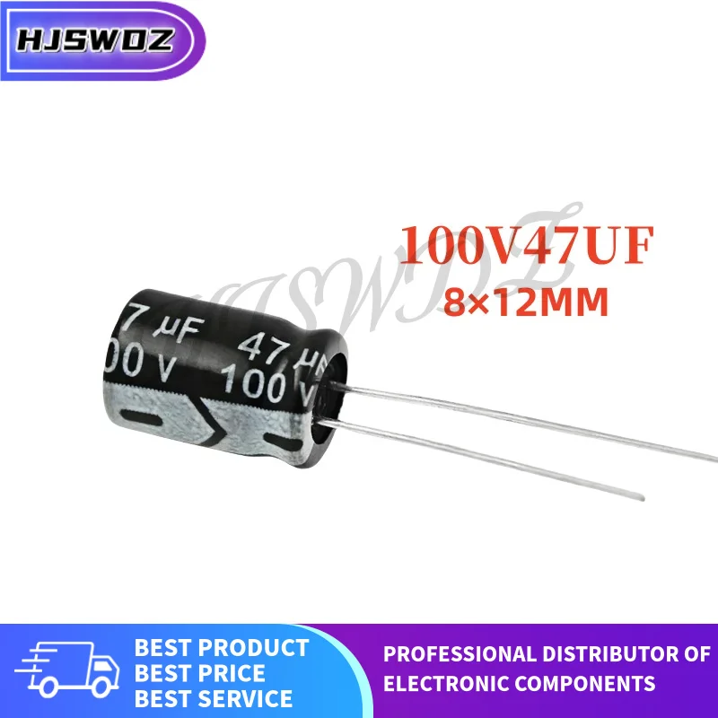 20PCS 100V47UF  8×12MM 47uf 100v 8*12mm 100v47uf aluminum electrolytic capacitor Brand New In Stock