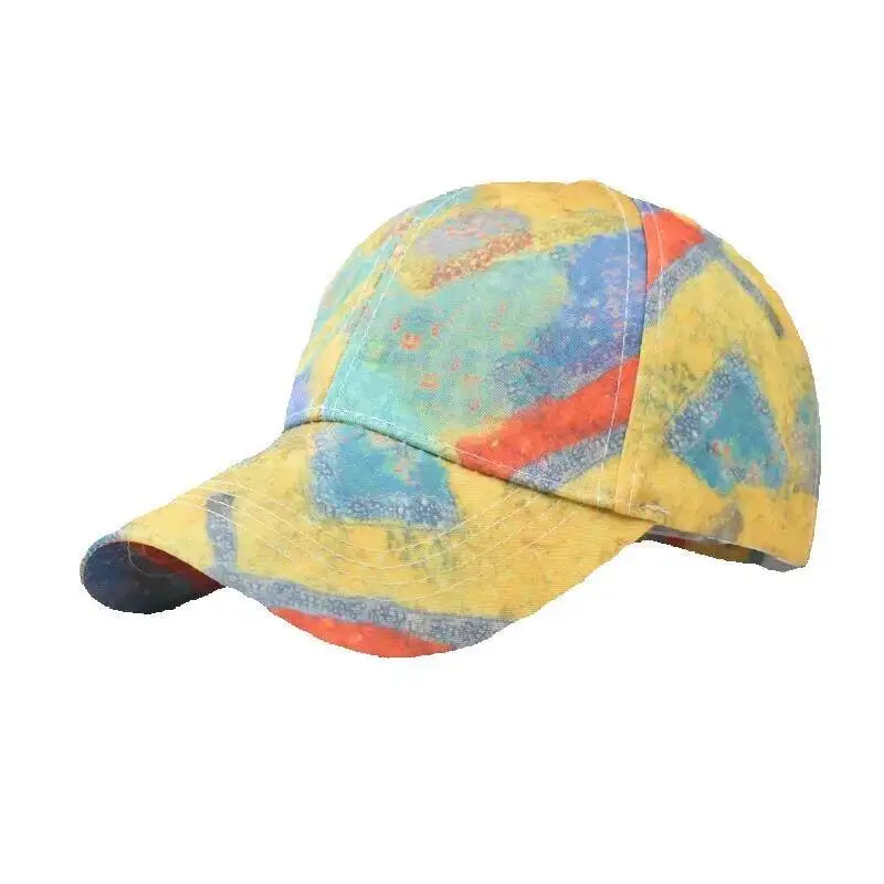 

New Cotton Geometric Gradient Personality Graffiti Baseball Outdoor Chinese Style Duckbill Cap