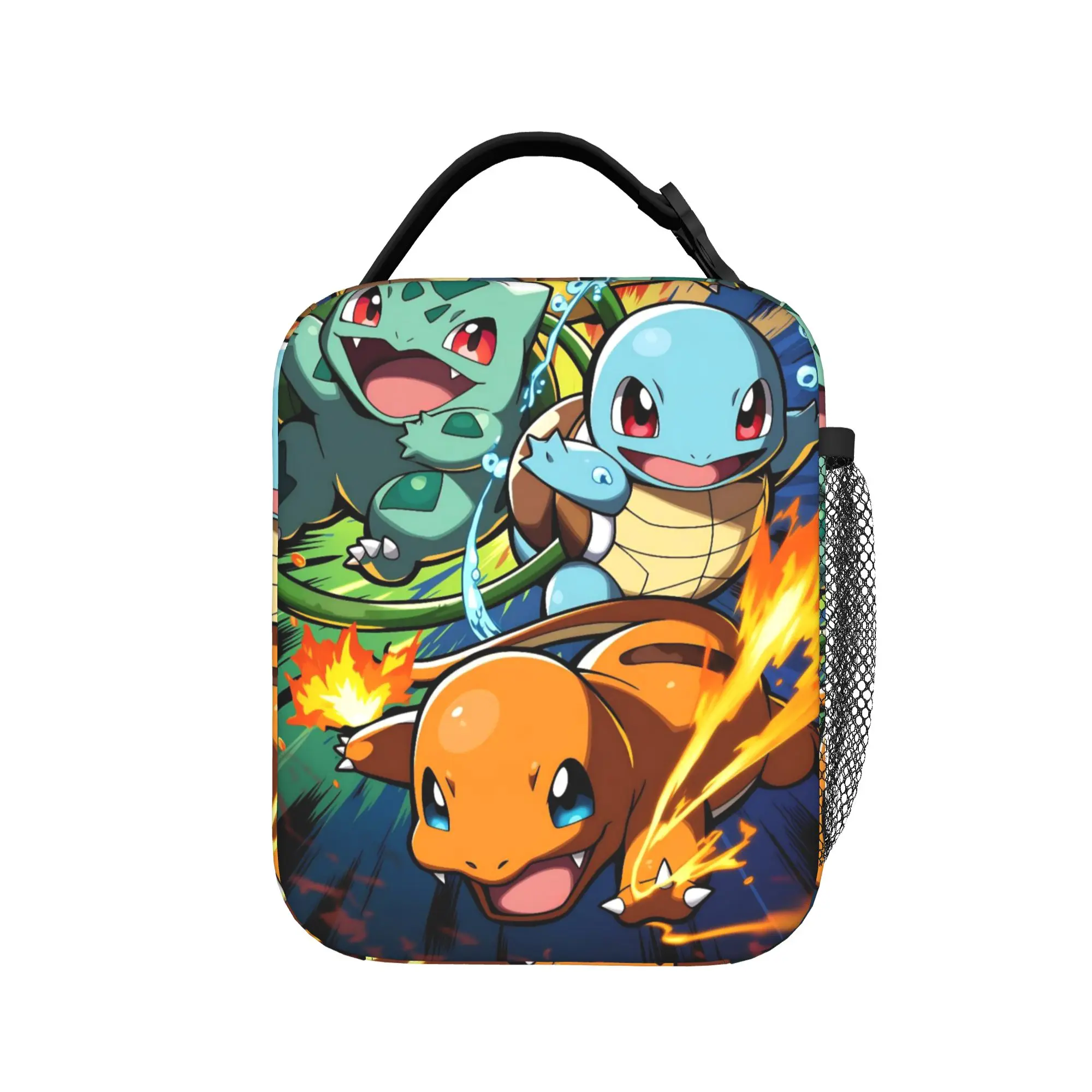 

Pikachu Bulbasaur Squirtle Charmander Insulated Lunch Bags Large Pokemon Reusable Thermal Bag Tote Lunch Box Work Men Women