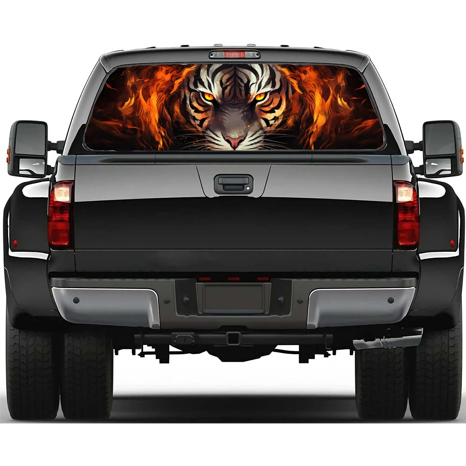 

ferocious tiger Car window Stickers Vinyl semi-transparent graphic accessories Truck packaging Paint film Car trim decal