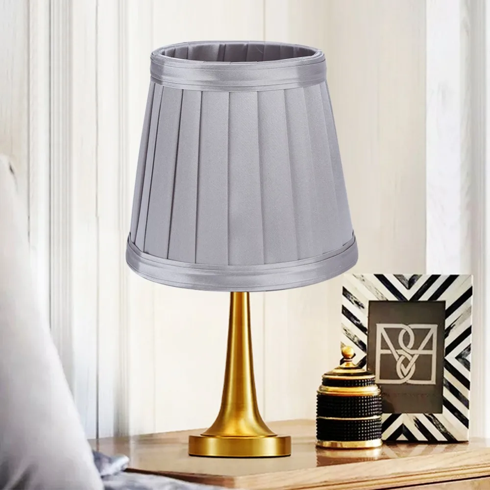 6PCS Modern Fabric Lampshade Clip On Design 4.3 inch Height Chandelier Lamp Shades Small Lamp Shades Table Lamp
