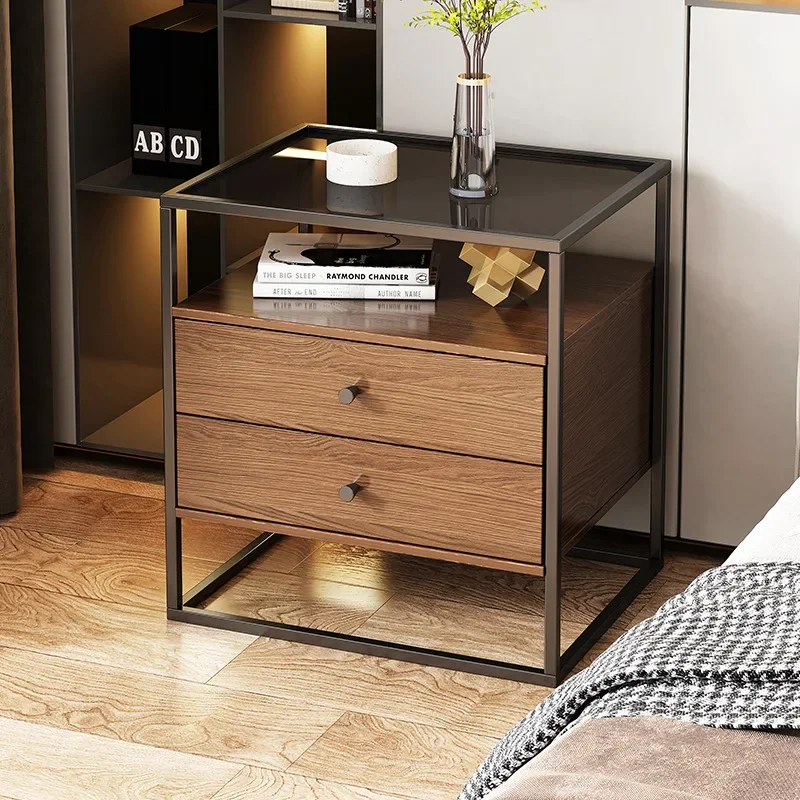 Bedside Table Modern Simple Bedroom Rental Room Storage Mini Bedside Cabinet Sub-Italian Light Luxury Small Shelf