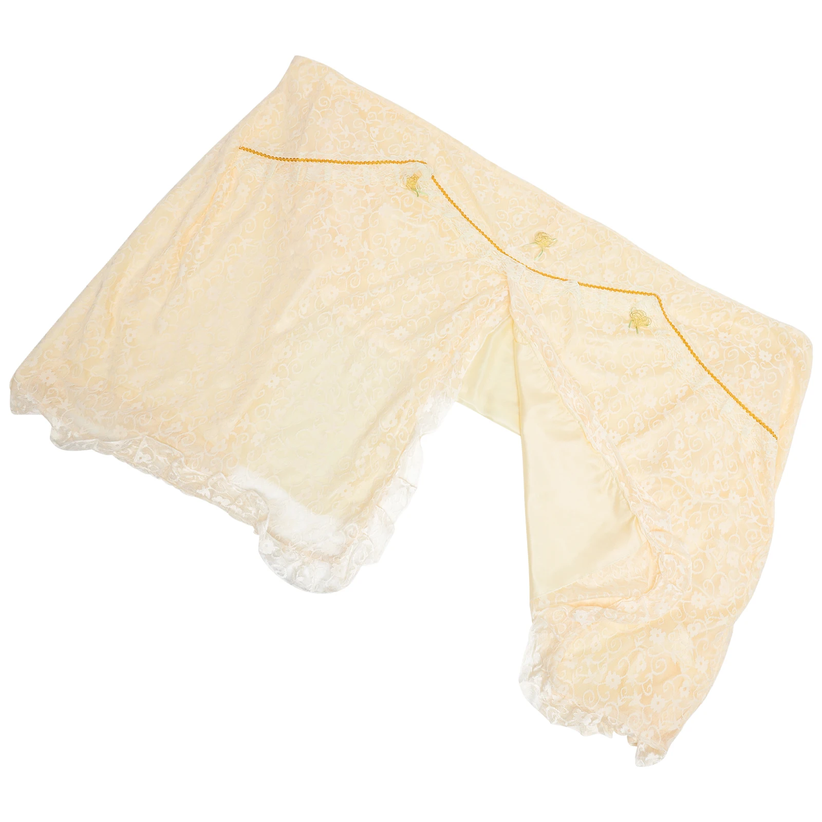 

White Lace Piano Cover Vertical High-Grade Cloth Art Dustproof Soft Material Beautiful Flowers Decorated Romantic Elegant Design