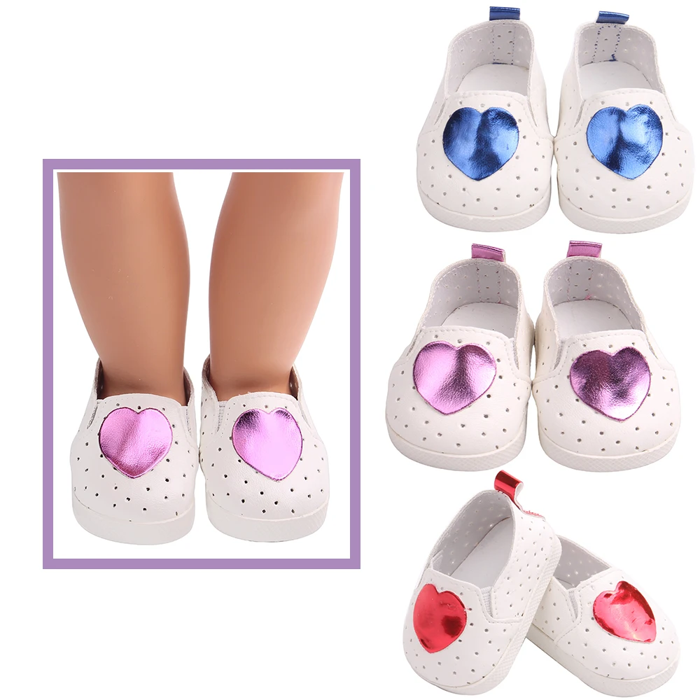 18 Inch Doll Girl Fisherman Shoes Doll Love Hole Casual Shoes Doll Fashionable Versatile Shoes Breathable Solid Color Doll Acces