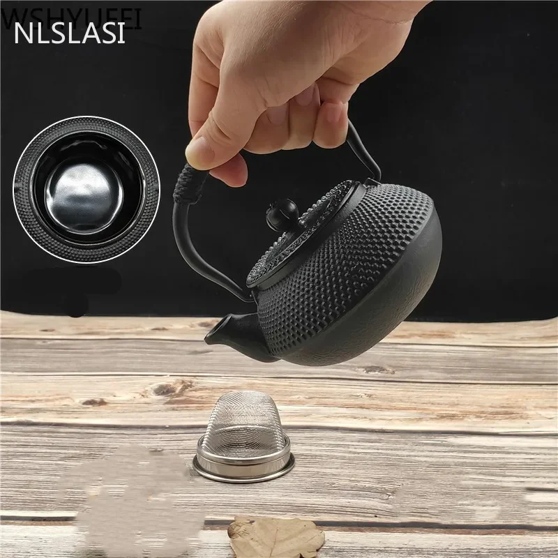 NLSLASI Chinese Style Mini Cast Iron Tea Kettle Small Teapot Tea Pot Easy To Carry Tea Pet Home Decoration