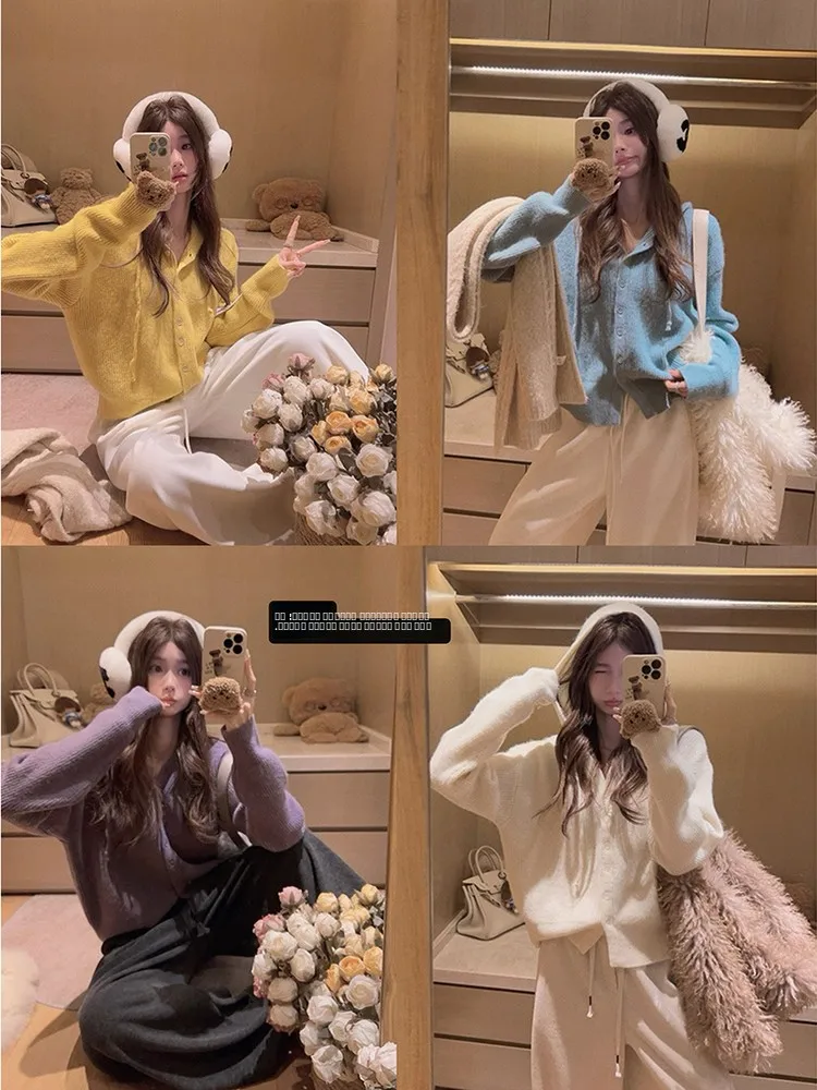 

Yukiss Thiened Hooded Knitted Sweater Coat Women's Autumn Winter Loose Slimming Top Commute Sle Regular Fit Long Sve