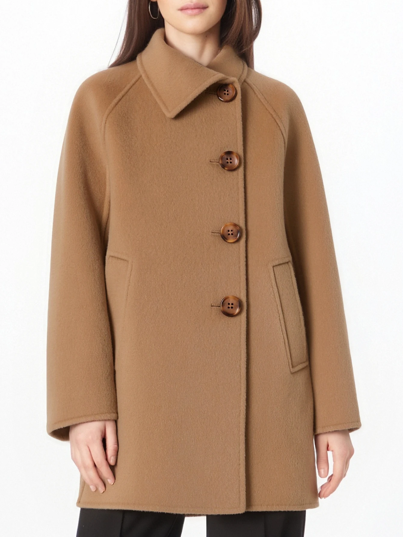 

Женское пальто с длинными рукавами и лацканами, осень-зима, однотонное, на пуговицах, в офисном женском стиле