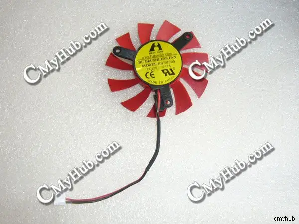 For Gainward HB7010BS DC12V 0.17A 4Pin 2Wire 62mm Graphic Card Cooling Fan HB7010BS