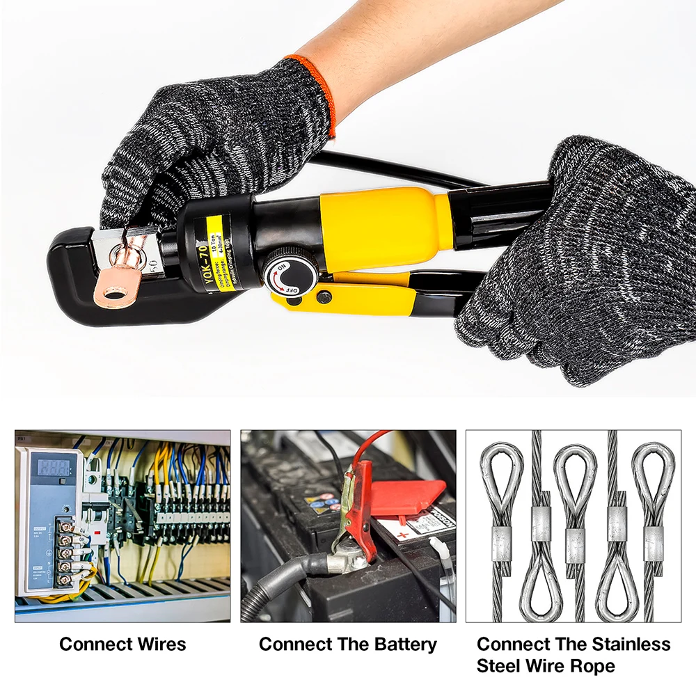 YQK-120 油圧圧着ペンチ 6-120mm² ケーブル端子圧着工具 8T 家庭用DIY端子油圧圧着ペンチ