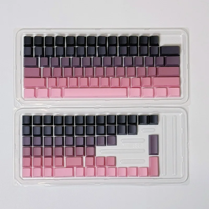 

PBT original side engraved black powder gradual change mechanical keyboard keys keycaps personalized side engraved transparent k