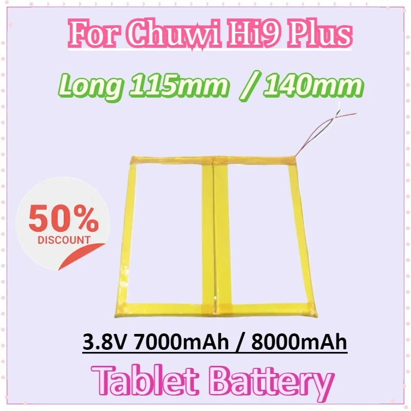 

Аккумулятор для ноутбука Chuwi Hi9 Plus 3,8 В 7000 мАч 8000 мАч 115 мм 140 мм Аккумуляторы для планшетных ПК