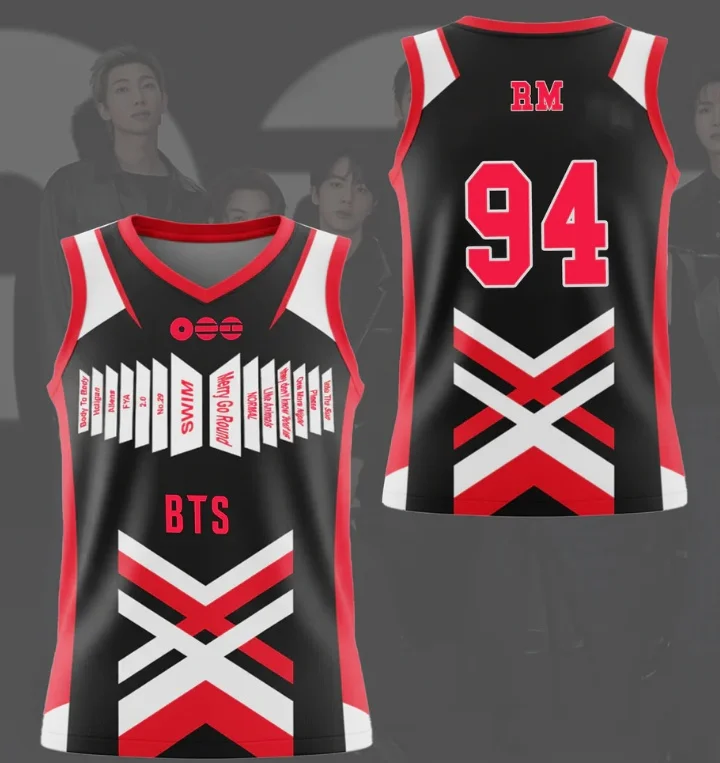 BTS Arirang World Tour 2026 Neues Konzert-Merch Unisex Basketballtrikot Kpop Y2k Atmungsaktives Tanktop Freizeithemd Familienoutfit – Detail 6