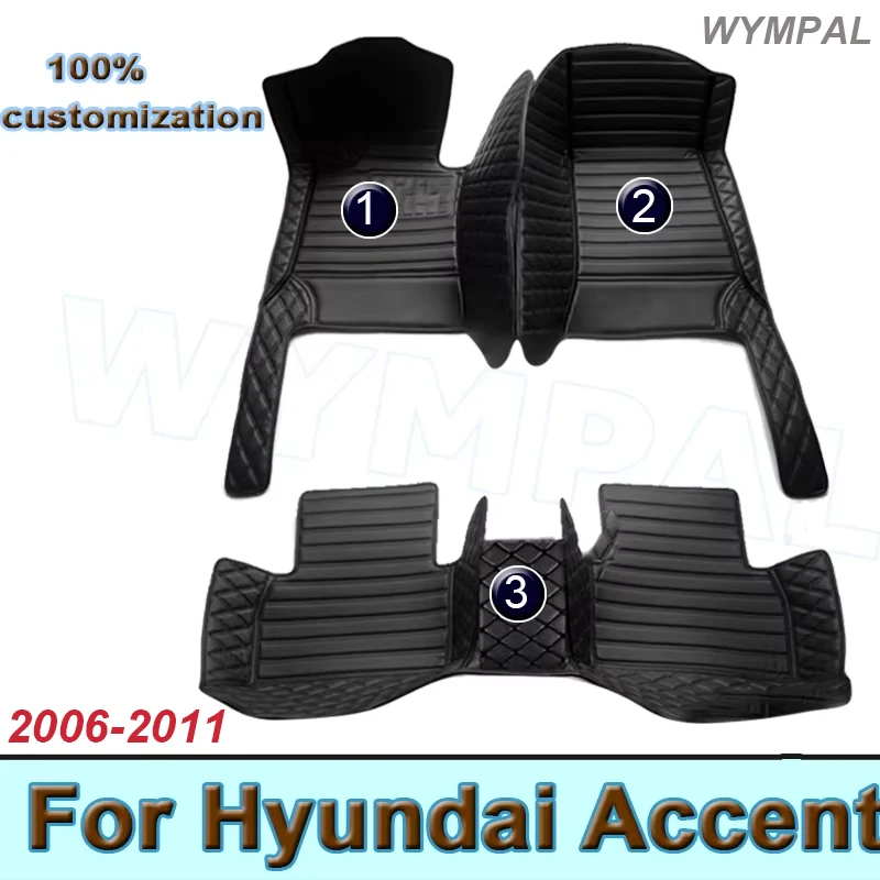 

Car Floor Mats For Hyundai Accent 2006 2007 2008 2009 2010 2011 Custom Auto Foot Pads Carpet Cover Interior Accessories