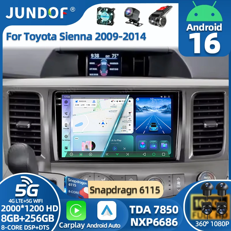 For Toyota Sienna 2009 2010 2011 2012 2013 2014 Android 16 Car Gps Player Stereo Radio 2 Din 8 CORE Touch IPS Button