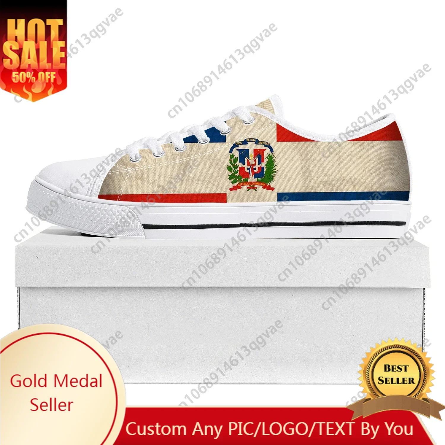 Dominican Republic Flag Low Top High Quality Sneakers Mens Womens Teenager Canvas Sneaker Prode Casual Couple Shoes Custom Shoe