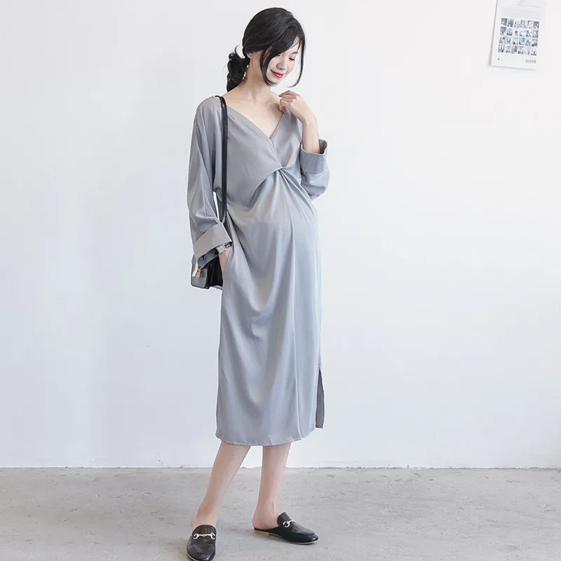 Pregnant woman dress spring and summer simple temperament pregnant woman long skirt