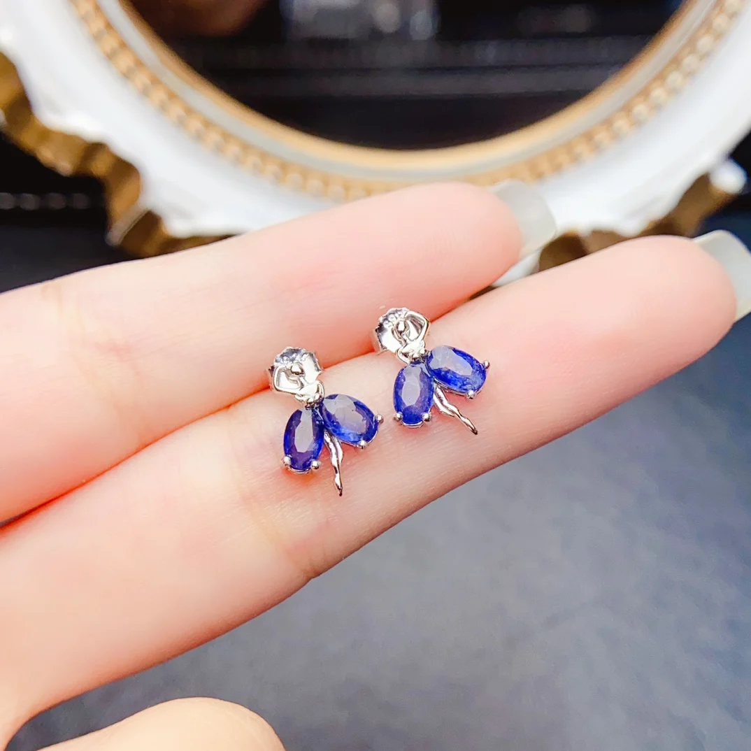 

Серьги FS S925 из стерлингового серебра 3*5 мм с натуральным сапфиром для женщин, танцующих девушек, изысканные модные очаровательные свадебные ювелирные изделия, сертификат