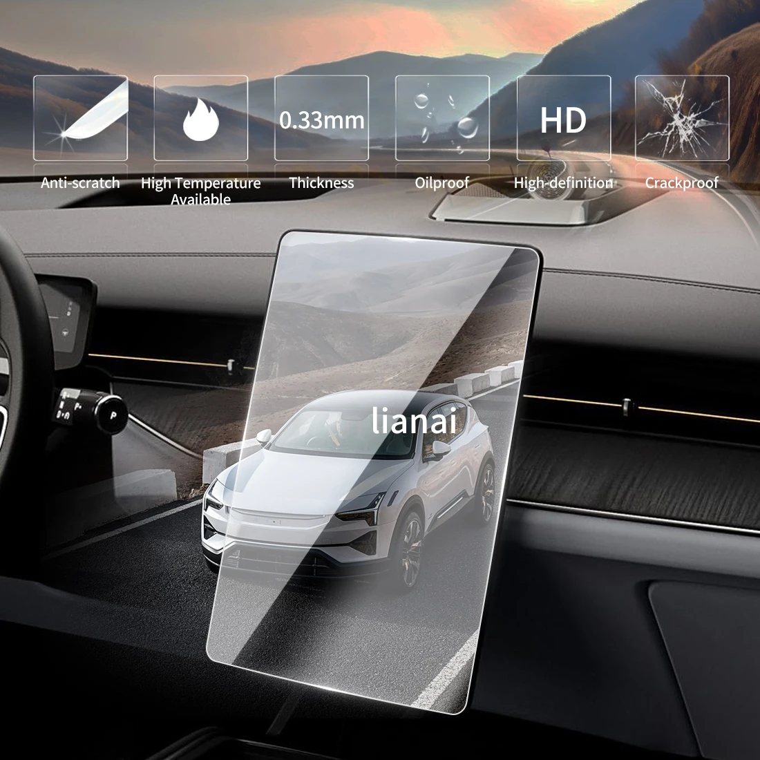 Screen Protector for 26 Polestar 3 mpered Glass GPS display Video Navigation Car Stickers Fingerprintresistant interior supplies