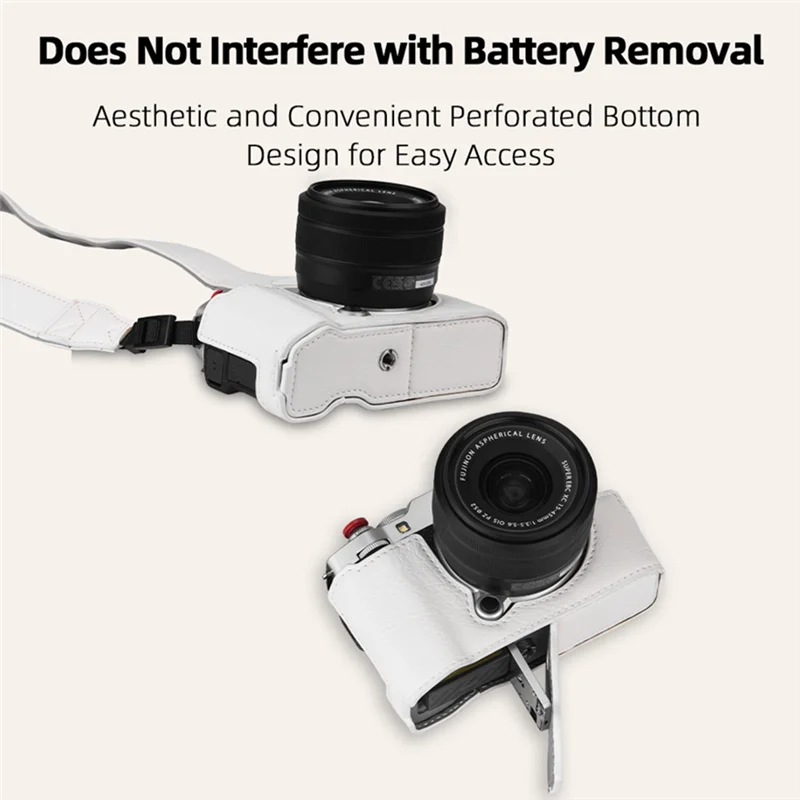 

Превосходный защитный кожаный чехол для камеры Fuji X-M5, защитный кожаный чехол для камеры, сумка для камеры, плечевой ремень, черный