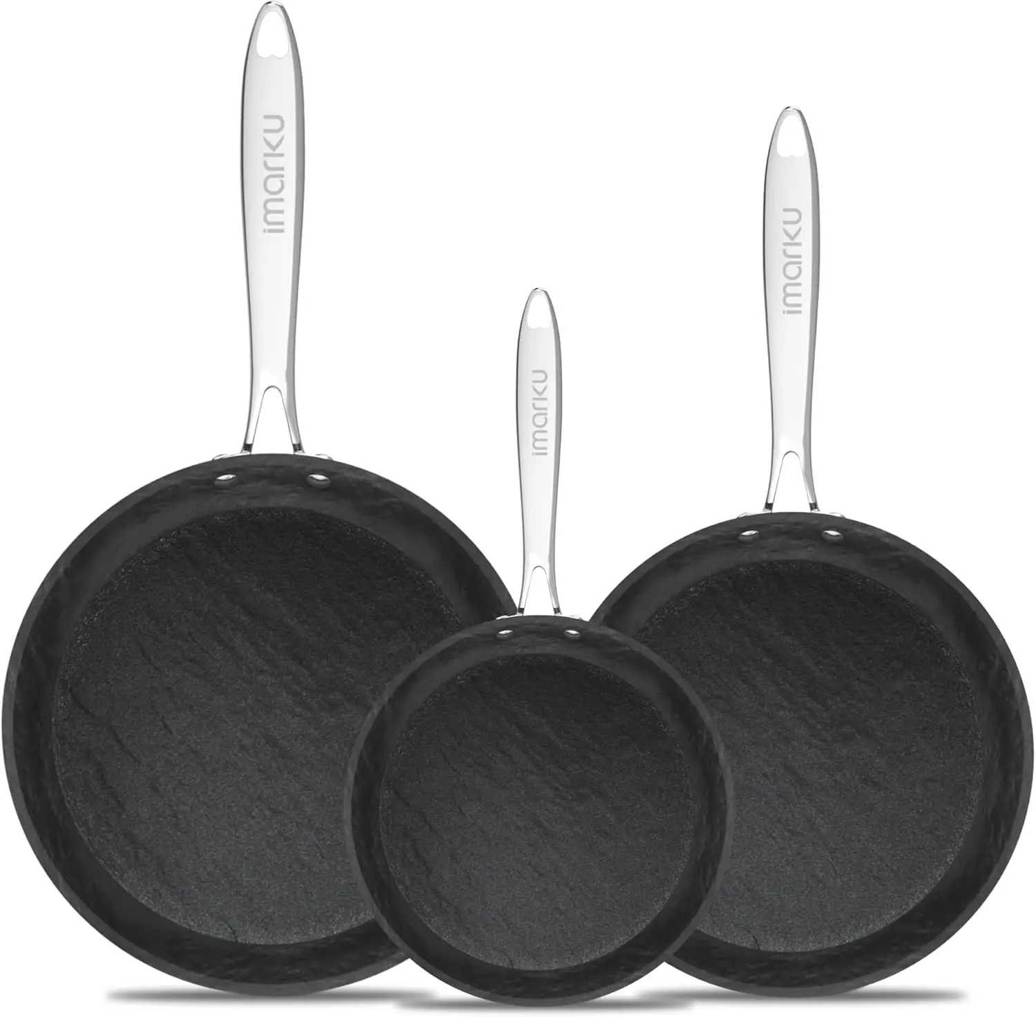 Frying Pans - 8&10&12 inch Nonstick Frying Pan Set with Cool Stainless Steel  Safe  of PFAS&PFOA, Easy