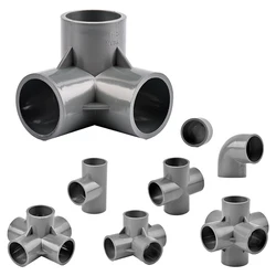 1Pc PVC Pipe Connectors Inside Diameter 20/25/32mm Elbow Tee 4 5 6 Ways Fittings Water Supply Pipe Fittings Equal Connectors