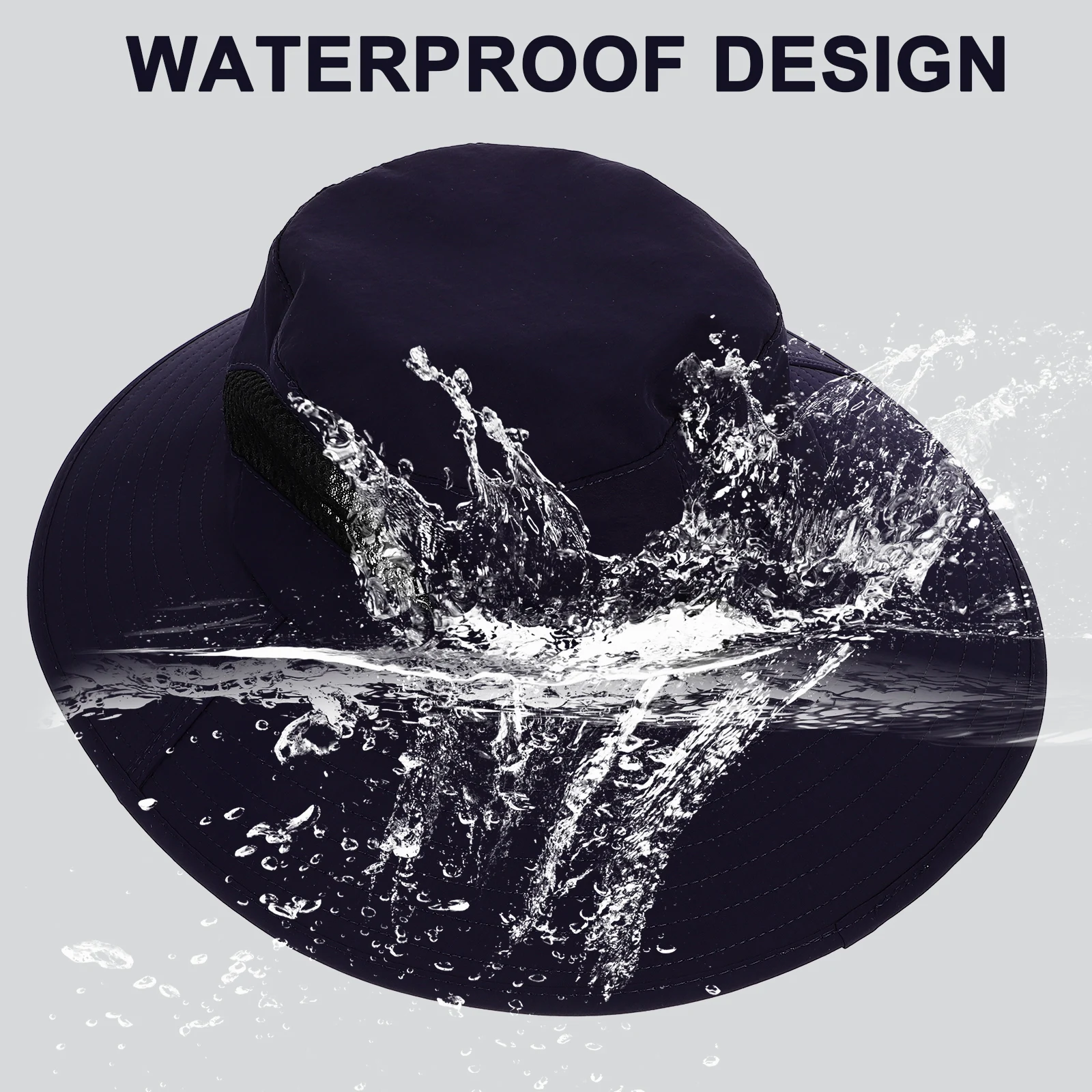 

Uv Protection Foldable Breathable Fishing Hiking Wide Brim Beach Bucket Lightweight Outdoor Cap Ponytail Opening Fishing