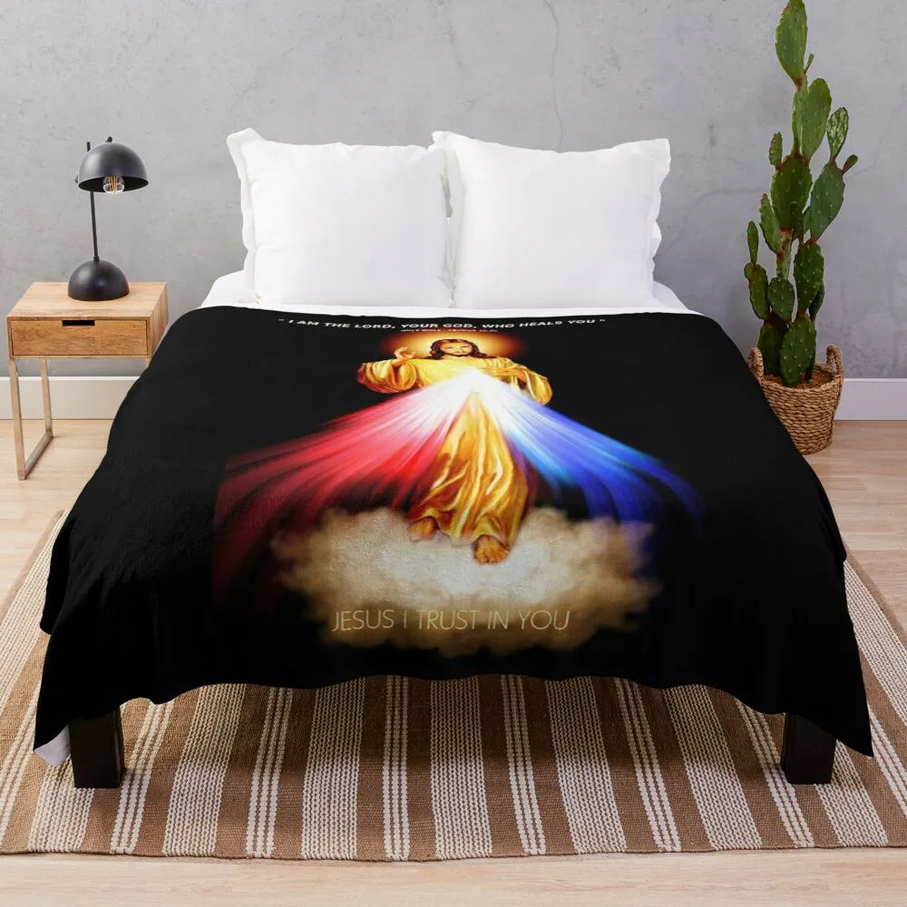 

Divine Mercy Lord Jesus I trust in you Throw Blanket Beach Blanket Summer Blanket anime