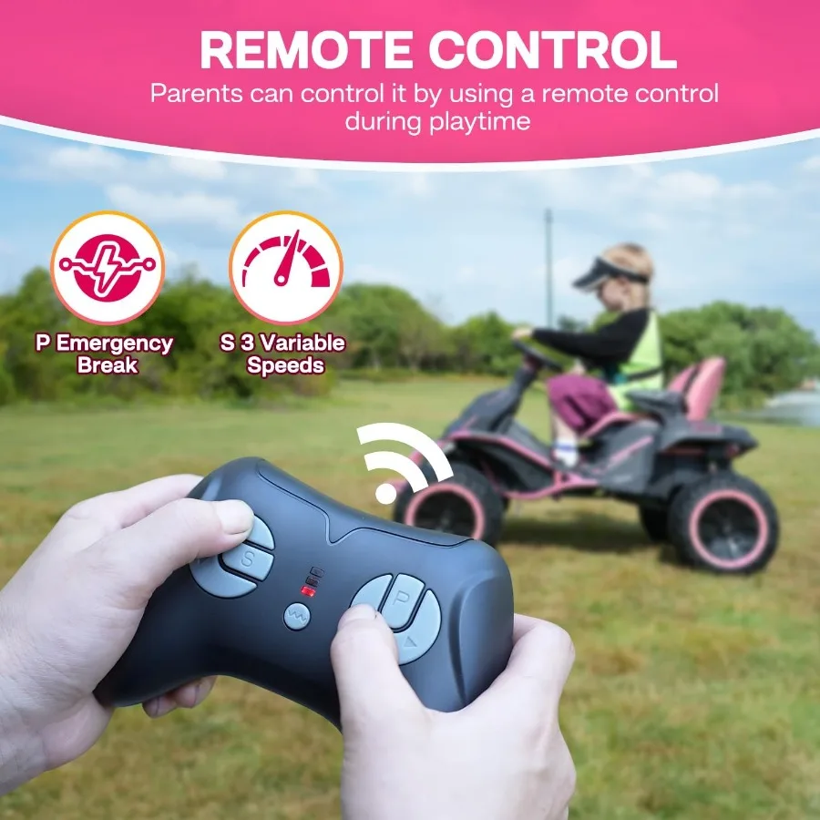 24V 電動乗用玩具 大型電動車両 屋外レース玩具 4つの強力モーター合計300W Bluetoothスピーカー搭載 24V 7AH 大容量バッテリー