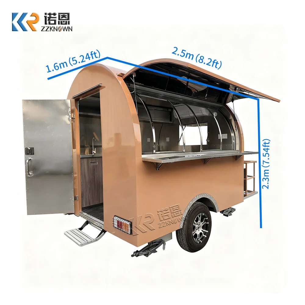 Large Capacity Concession Trailer Mobile Food Cart Coffee Taco Food Truck Mobile Kitchen Ice Cream Food Trailer Fully Equipped
