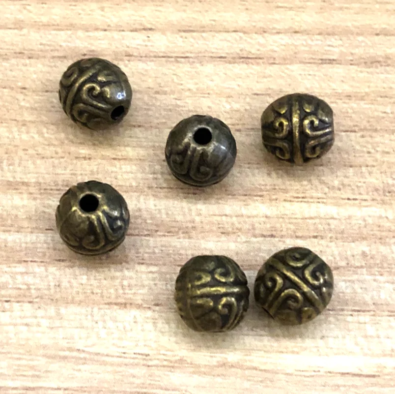 

30pcs 7.3*7.2mm hole 1.6mm antiqued bronze color Vintage spacer beads for handamde jewelry Zinc alloy metal HW3539
