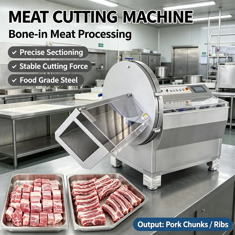 Electric Frozen Meat Cutting Machine Stainless Steel Adjustable Thickness Rib Bone Cutter for Pig Sheep