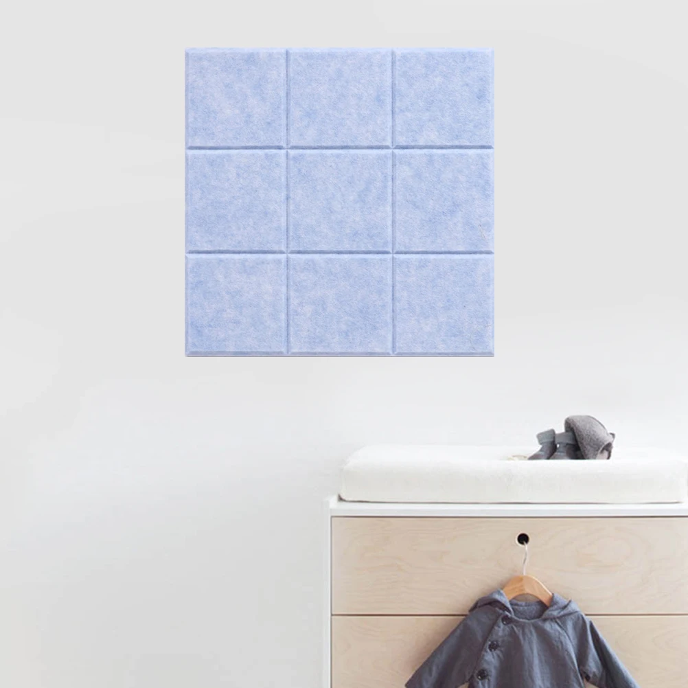

4 Pcs Nine-grid Message Board Light Blue Felt DIY Box Square Wall Artworks Photo Display