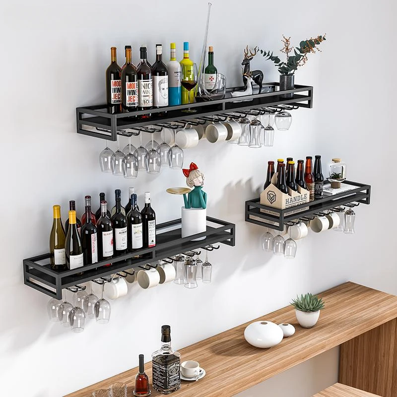 Wall wine rack Rack Wall hanging Restaurant kitchen Living room bar decoration wine cabinet Hanging wine glass holder display