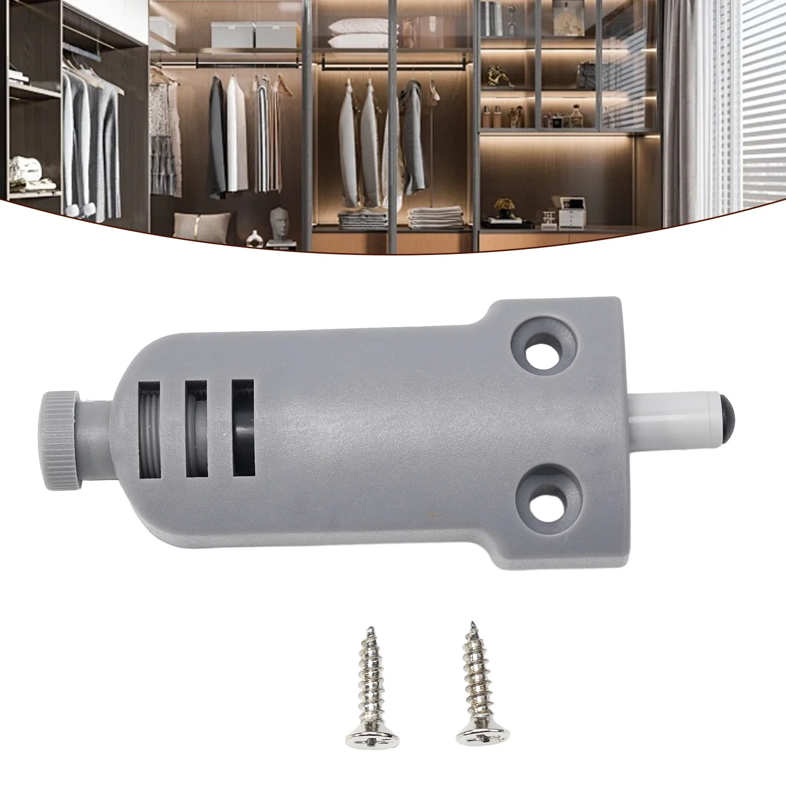 Brand New Easy To Install Door Damper Damper Hardware Exactly Silent Gray Plastic Strong Spring Two Ways Installment