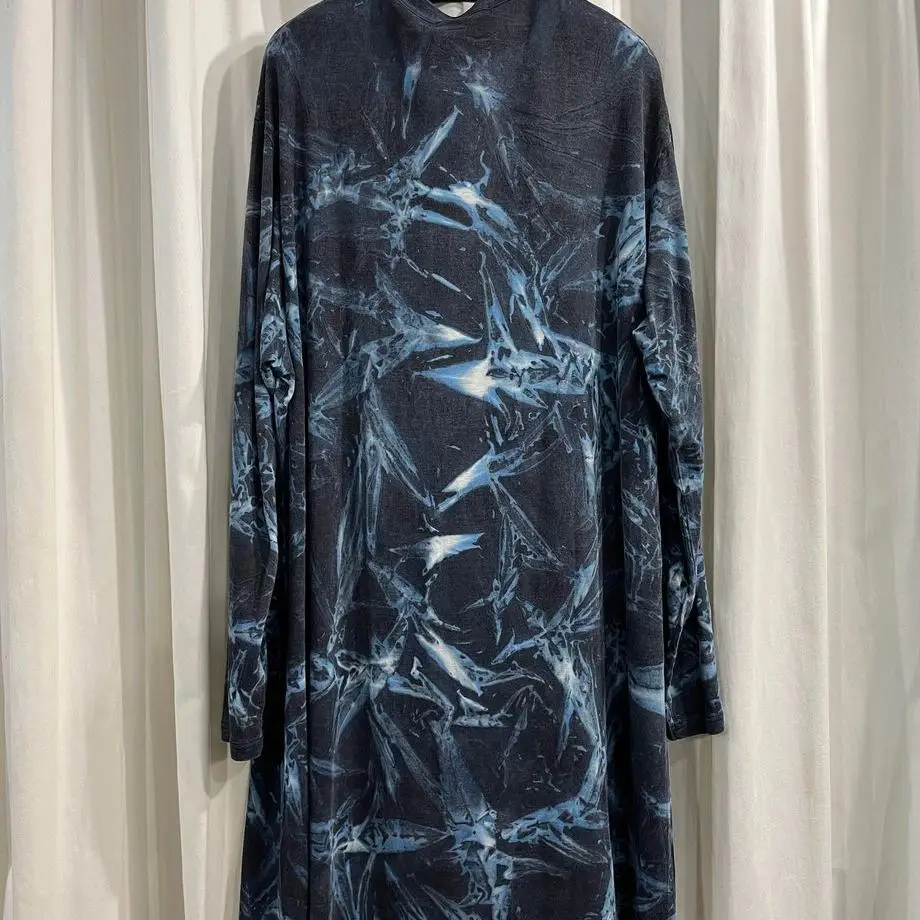 TOP-YAMAMOTO ® Niche design printed trench coat for men, mid-length stand-up collar button jacket
