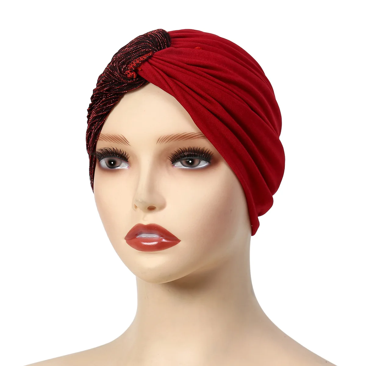 Solid Color Women Muslim Hijab Caps Wrap Head Indian Turban Bonnet Fashion Headdress Islamic Clothing Accessories