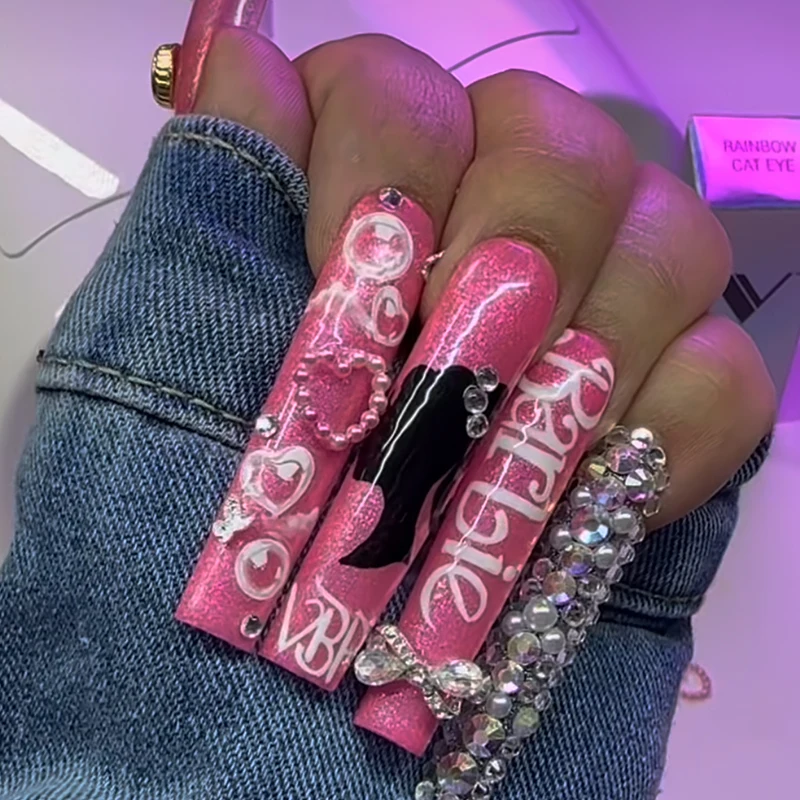 1 Stück 3d Nail Art Aufkleber Aufkleber niedlichen Mädchen Cartoon selbst klebende Transfer Aufkleber Schieber egler Tipps Wrap Salon Maniküre DIY Dekoration